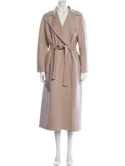 Pre-owned S Max Mara Virgin Wool Trench Coat In Neutrals