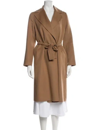 Pre-owned 's Max Mara Virgin Wool Trench Coat In Neutrals