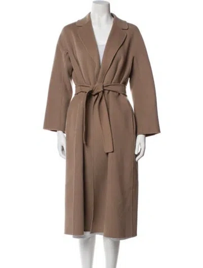 Pre-owned 's Max Mara Virgin Wool Trench Coat In Neutrals