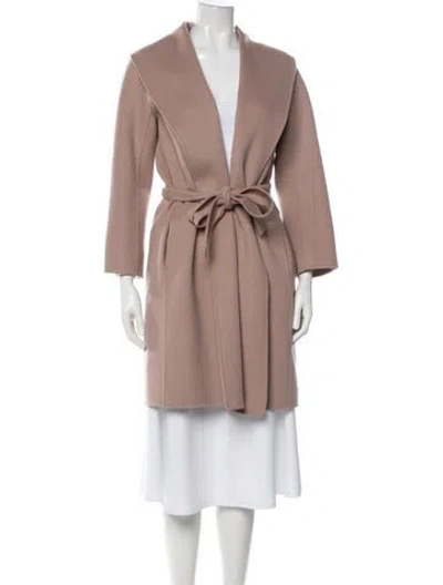 Pre-owned S Max Mara Virgin Wool Trench Coat In Neutrals