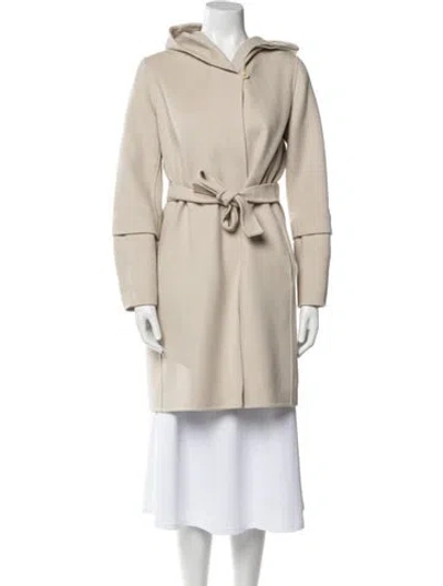 Pre-owned S Max Mara Virgin Wool Trench Coat In Neutrals