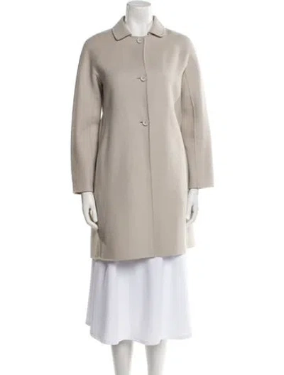 Pre-owned S Max Mara Virgin Wool Trench Coat In Neutrals