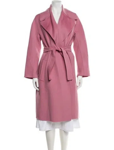 Pre-owned 's Max Mara Virgin Wool Trench Coat In Pink