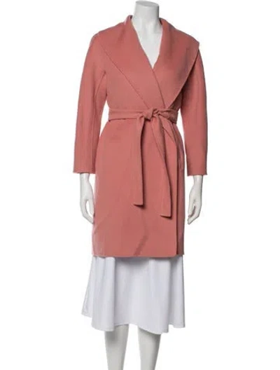 Pre-owned 's Max Mara Virgin Wool Trench Coat In Pink