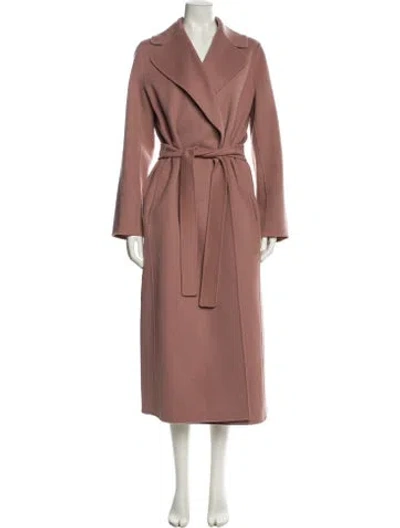 Pre-owned 's Max Mara Virgin Wool Trench Coat In Pink