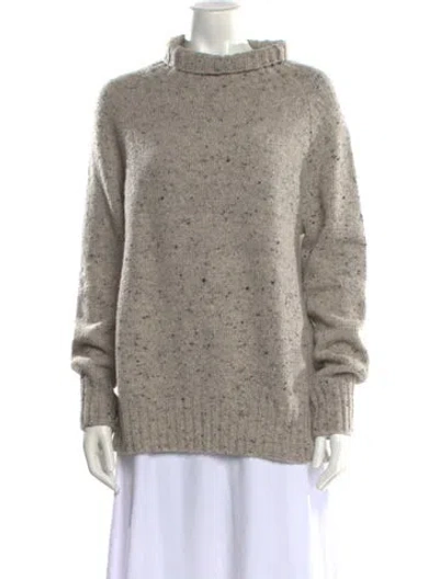 Pre-owned 's Max Mara Virgin Wool Turtleneck Sweater In Grey