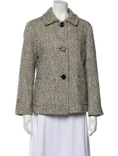 Pre-owned 's Max Mara Virgin Wool Tweed Pattern Jacket In Multicolor