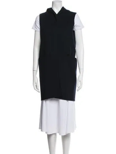 Pre-owned S Max Mara Virgin Wool Vest In Blue