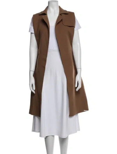Pre-owned S Max Mara Virgin Wool Vest In Brown