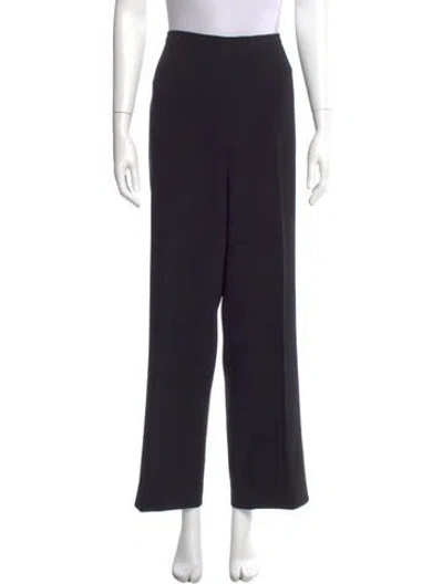 Pre-owned 's Max Mara Virgin Wool Wide Leg Pants In Black