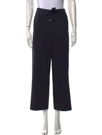 Pre-owned S Max Mara Virgin Wool Wide Leg Pants In Black