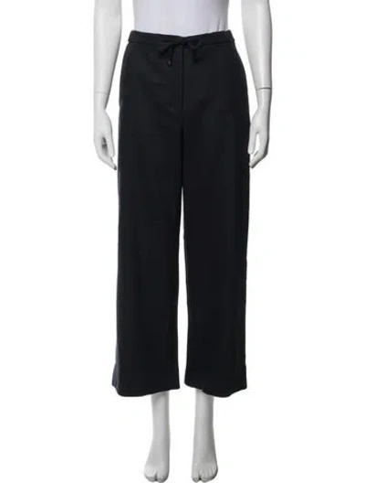 Pre-owned 's Max Mara Virgin Wool Wide Leg Pants In Blue