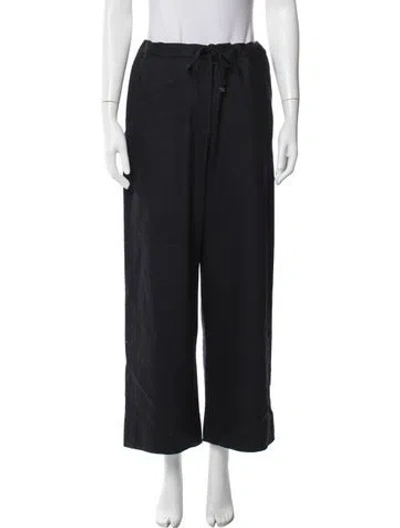 Pre-owned S Max Mara Virgin Wool Wide Leg Pants In Blue