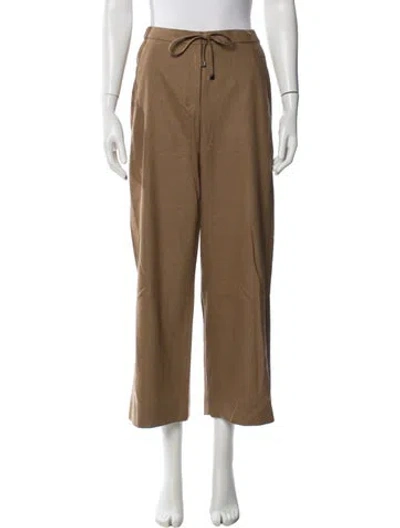 Pre-owned 's Max Mara Virgin Wool Wide Leg Pants In Brown