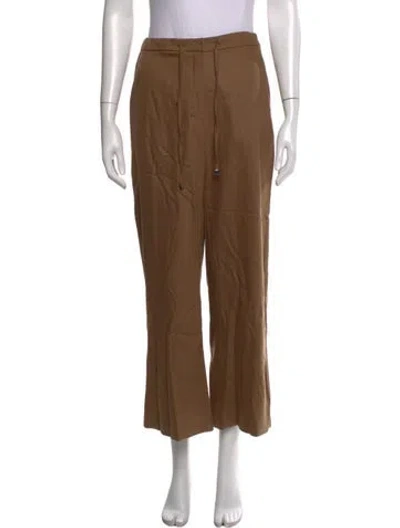 Pre-owned S Max Mara Virgin Wool Wide Leg Pants In Brown