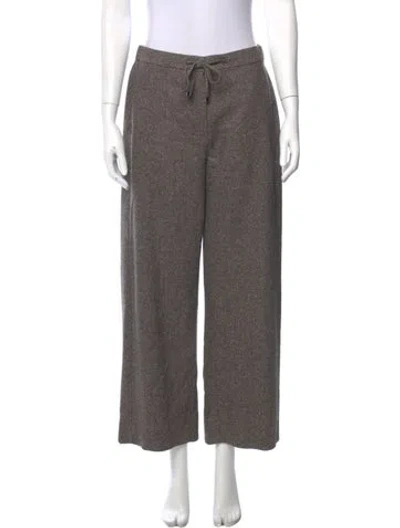 Pre-owned 's Max Mara Virgin Wool Wide Leg Pants In Grey