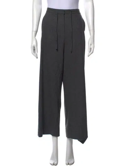 Pre-owned 's Max Mara Virgin Wool Wide Leg Pants In Grey