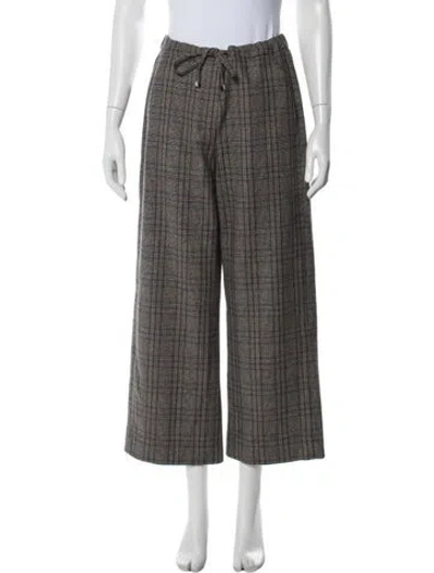 Pre-owned 's Max Mara Virgin Wool Wide Leg Pants In Multicolor