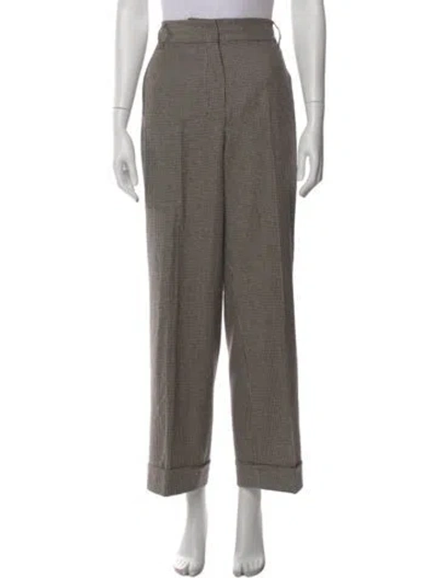 Pre-owned 's Max Mara Virgin Wool Wide Leg Pants In Multicolor