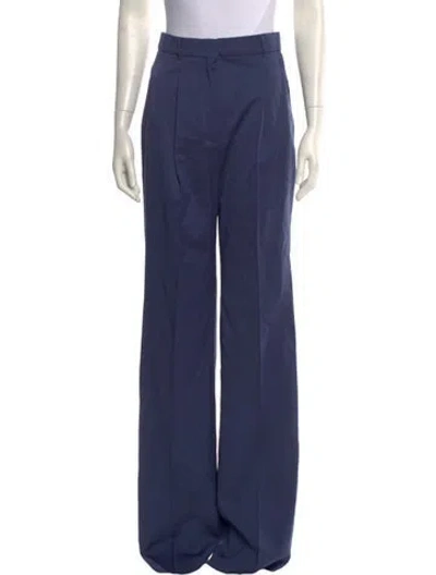 Pre-owned S Max Mara Virgin Wool Wide Leg Pants W/ Tags In Blue