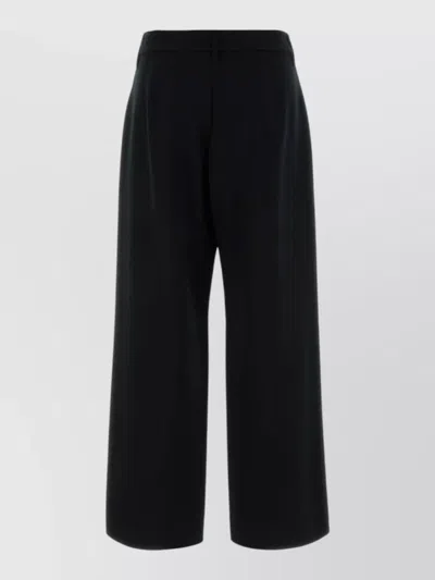 S Max Mara Virgin Wool Wide-leg Trousers In Black