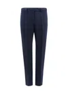 S Max Mara Fatina Viscose And Cotton Trouser In Blue