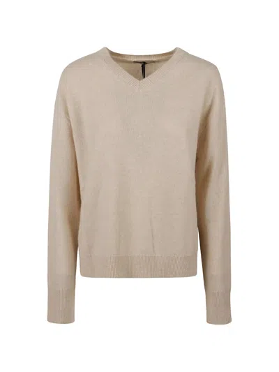 S Max Mara V-neck Fine-knit Sweater In Neutral