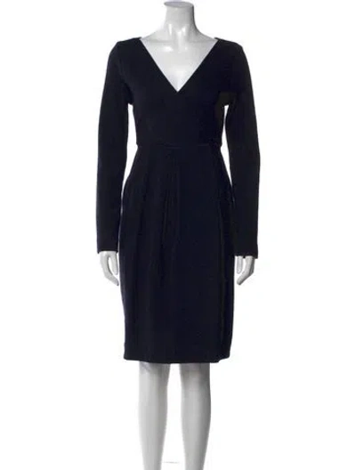 Pre-owned 's Max Mara V-neck Knee-length Dress In Black