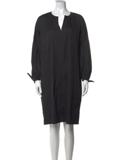 Pre-owned S Max Mara V-neck Knee-length Dress In Black