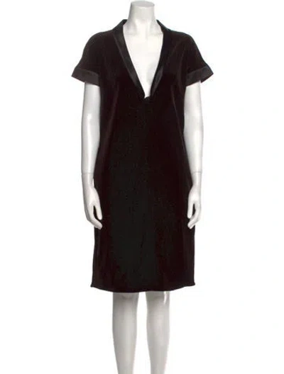 Pre-owned 's Max Mara V-neck Knee-length Dress In Brown