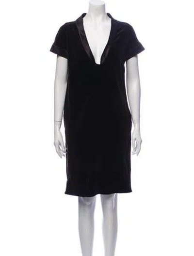 Pre-owned 's Max Mara V-neck Knee-length Dress In Brown