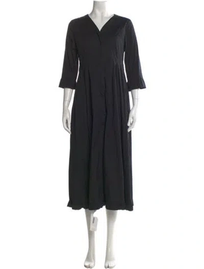 Pre-owned S Max Mara V-neck Long Dress In Black