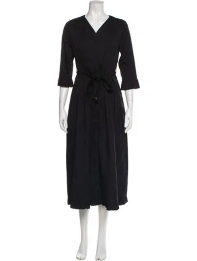 Pre-owned 's Max Mara V-neck Long Dress In Blue