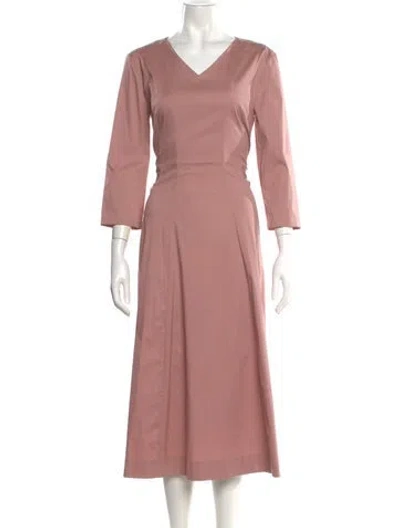 Pre-owned 's Max Mara V-neck Long Dress W/ Tags In Pink