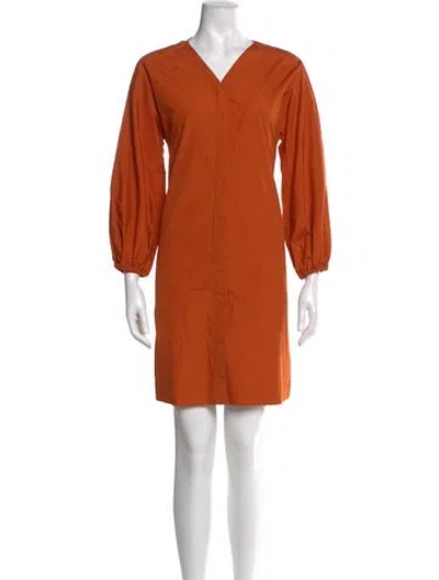 Pre-owned 's Max Mara V-neck Mini Dress In Orange