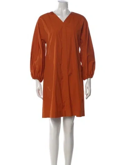 Pre-owned 's Max Mara V-neck Mini Dress In Orange