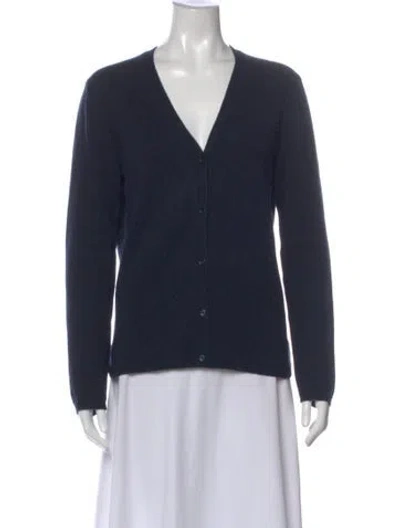 Pre-owned S Max Mara V-neck Sweater In Blue