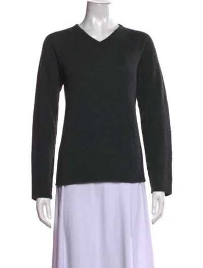 Pre-owned S Max Mara V-neck Sweater In Grey