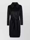 S Max Mara Waist Belt Coat With Notched Lapel Collar