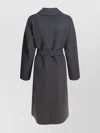 S Max Mara Waist Belted Double-breasted Coat In Gray