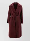 's Max Mara Waist Belted Lapel Coat With Long Sleeves In Red