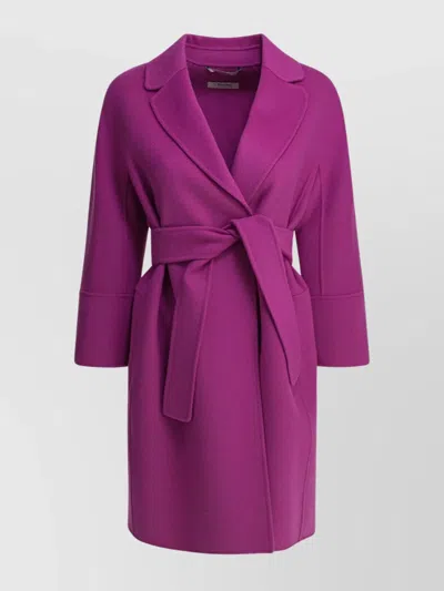 's Max Mara Waist Belted Mid-length Coat With Notched Lapels