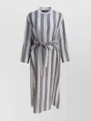 S Max Mara Rima Striped Ramie And Cotton Midi Dress