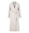 S Max Mara Wool Single Breasted Coat In White