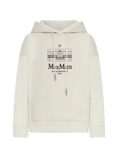 's Max Mara Cotton Hoodie With Logo In Neutral