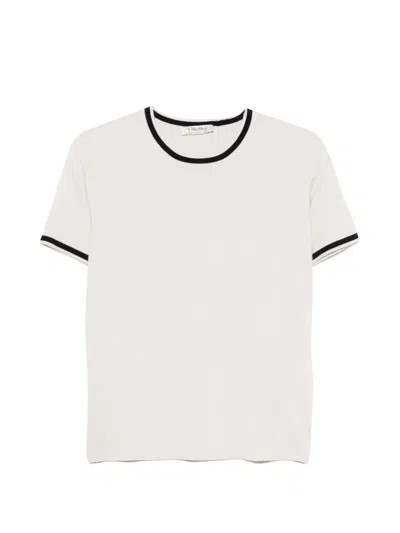 S Max Mara 크루넥 티셔츠 In White
