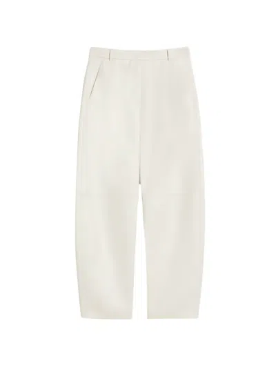 S Max Mara 패널 스트레이트 팬츠 In White