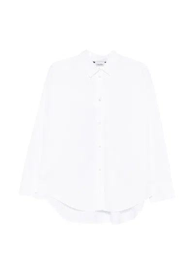 S Max Mara 긴소매 셔츠 In White