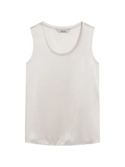 S Max Mara Max Mara S Ivory Satin Top In White