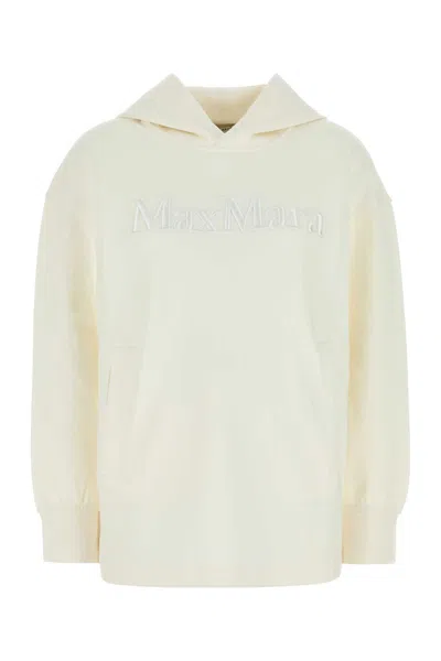 'S MAX MARA WHITE COTTON BLEND OVERSIZE VISIERA SWEATSHIRT